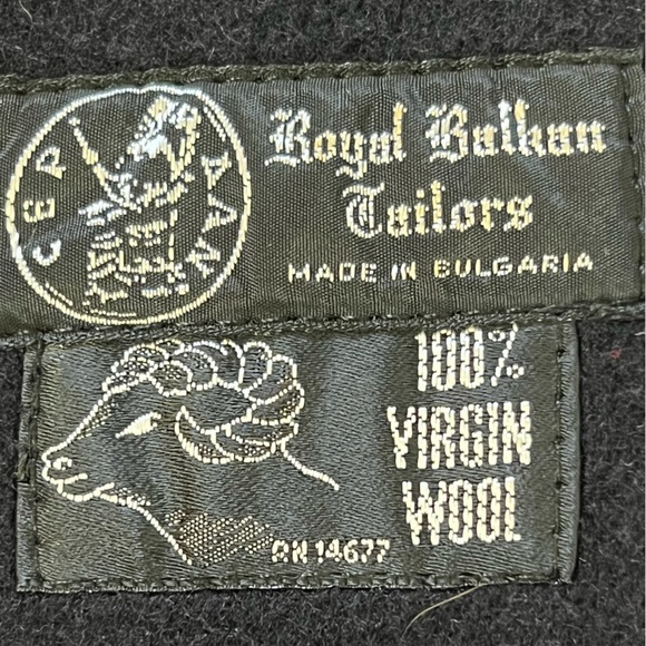 Royal Balkan Tailors Vintage Dead Stock Red & Black Wool Blazer Size 11 … - Picture 12 of 16